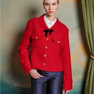 Sister Jane Red Blazer with Gold Buttons